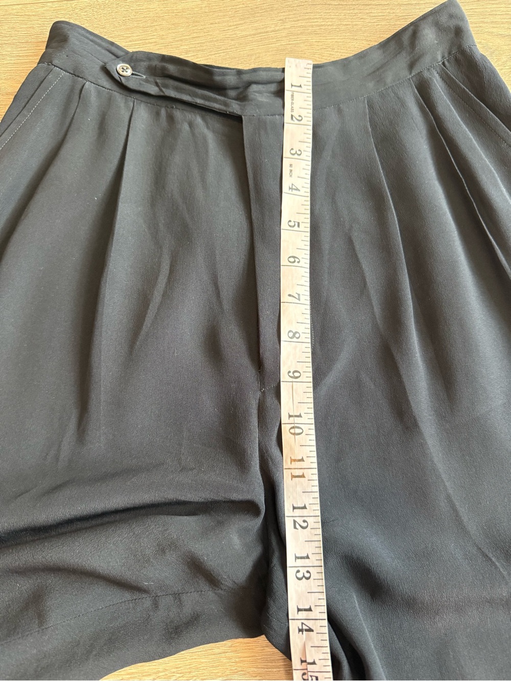 Ralph Lauren Black Wide-Leg Silk Trouser Pants US 6 / UK 10 - Picture 10 of 15